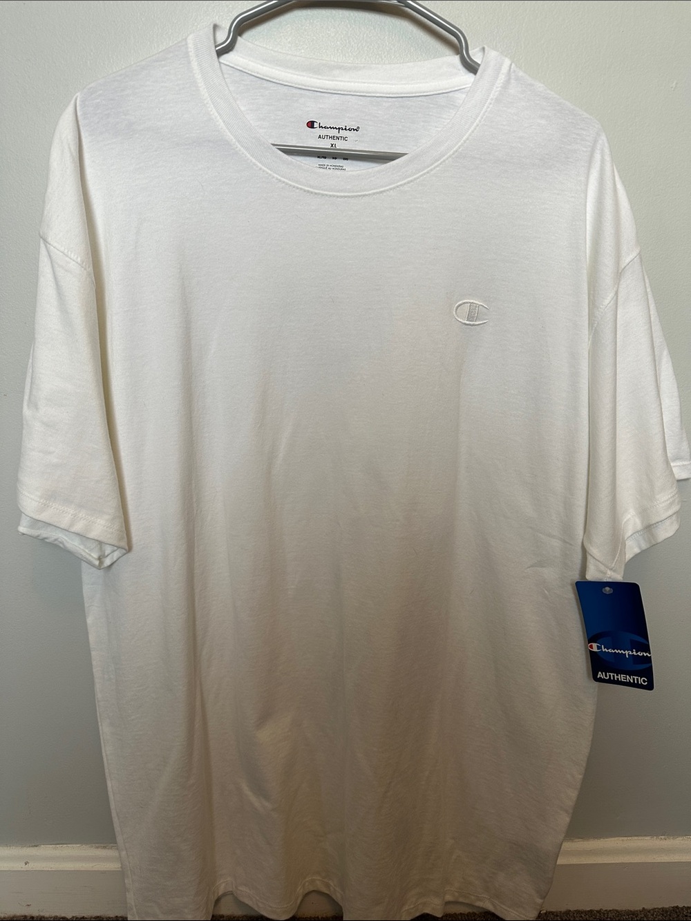 Champion White Short Sleeve Logo Tee